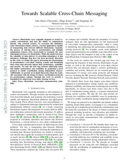 Towards Scalable Cross-Chain Messaging