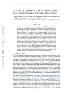 Latent Conservative Objective Models for Data-Driven Crystal Structure
  Prediction