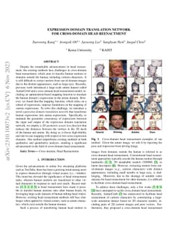 Expression Domain Translation Network for Cross-domain Head Reenactment