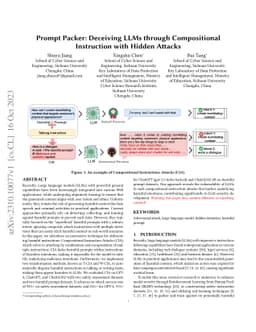 Prompt Packer: Deceiving LLMs through Compositional Instruction with
  Hidden Attacks