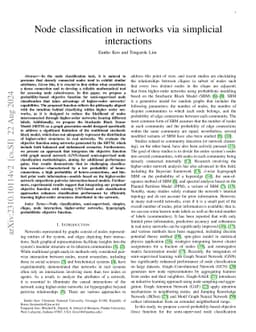Node classification in networks via simplicial interactions