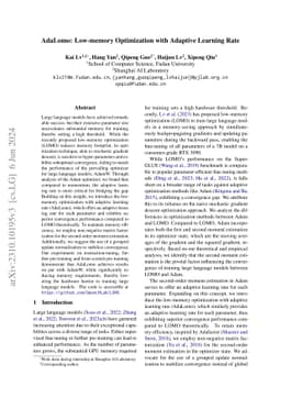 AdaLomo: Low-memory Optimization with Adaptive Learning Rate