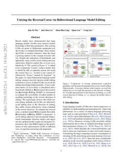 Untying the Reversal Curse via Bidirectional Language Model Editing