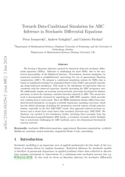 Towards Data-Conditional Simulation for ABC Inference in Stochastic
  Differential Equations