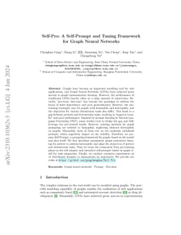 Self-Pro: A Self-Prompt and Tuning Framework for Graph Neural Networks