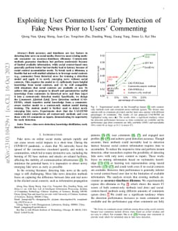 Exploiting User Comments for Early Detection of Fake News Prior to
  Users' Commenting