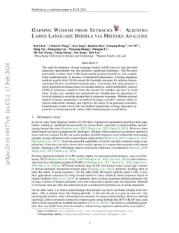 Gaining Wisdom from Setbacks: Aligning Large Language Models via Mistake
  Analysis