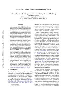 G-SPEED: General SParse Efficient Editing MoDel