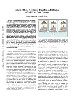 Adaptive Robot Assistance: Expertise and Influence in Multi-User Task
  Planning