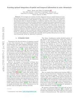 Learning optimal integration of spatial and temporal information in
  noisy chemotaxis