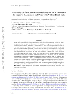 Matching the Neuronal Representations of V1 is Necessary to Improve
  Robustness in CNNs with V1-like Front-ends