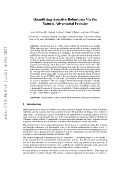 Quantifying Assistive Robustness Via the Natural-Adversarial Frontier