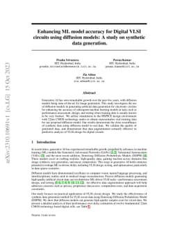 Enhancing ML model accuracy for Digital VLSI circuits using diffusion
  models: A study on synthetic data generation