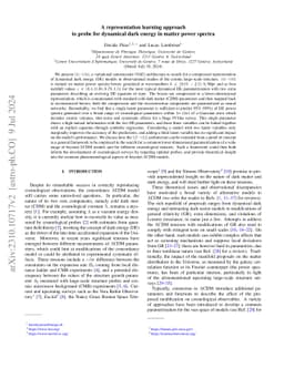 A representation learning approach to probe for dynamical dark energy in
  matter power spectra