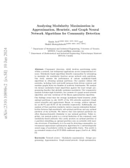 Analyzing Modularity Maximization in Approximation, Heuristic, and Graph
  Neural Network Algorithms for Community Detection