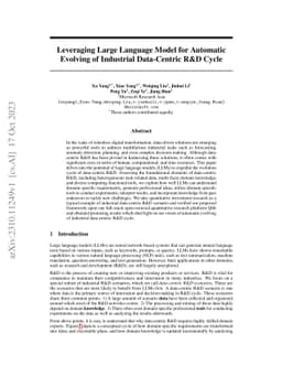 Leveraging Large Language Model for Automatic Evolving of Industrial
  Data-Centric R&D Cycle