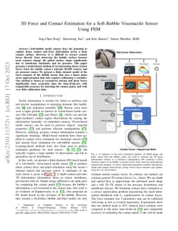 3D Force and Contact Estimation for a Soft-Bubble Visuotactile Sensor
  Using FEM