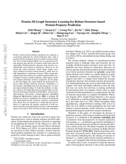 Protein 3D Graph Structure Learning for Robust Structure-based Protein
  Property Prediction