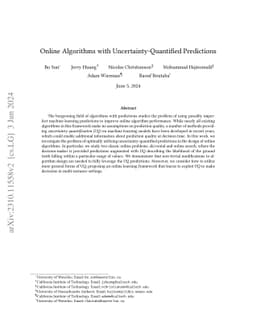 Online Algorithms with Uncertainty-Quantified Predictions
