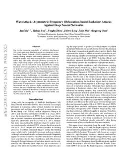 WaveAttack: Asymmetric Frequency Obfuscation-based Backdoor Attacks
  Against Deep Neural Networks