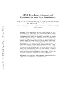 DIAR: Deep Image Alignment and Reconstruction using Swin Transformers