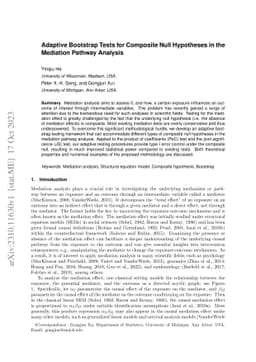 Adaptive Bootstrap Tests for Composite Null Hypotheses in the Mediation
  Pathway Analysis