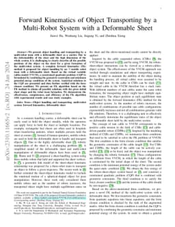 Forward Kinematics of Object Transporting by a Multi-Robot System with a
  Deformable Sheet