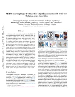 MOHO: Learning Single-view Hand-held Object Reconstruction with
  Multi-view Occlusion-Aware Supervision