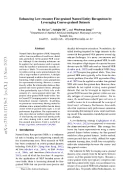 Enhancing Low-resource Fine-grained Named Entity Recognition by
  Leveraging Coarse-grained Datasets