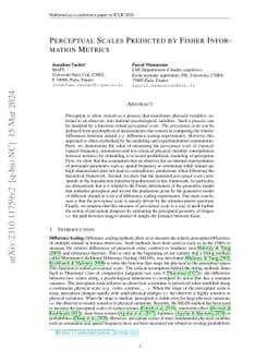 Perceptual Scales Predicted by Fisher Information Metrics