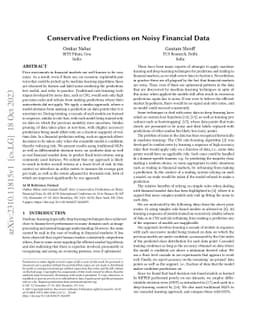 Conservative Predictions on Noisy Financial Data