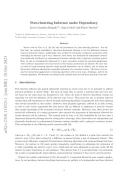 Post-clustering Inference under Dependency
