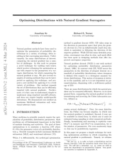 Optimising Distributions with Natural Gradient Surrogates