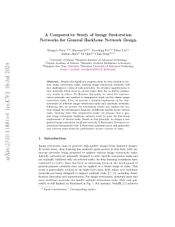 A Comparative Study of Image Restoration Networks for General Backbone
  Network Design