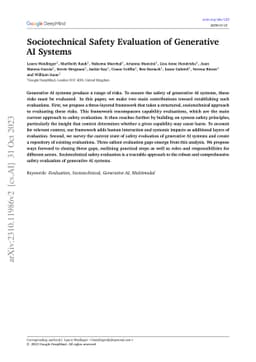 Sociotechnical Safety Evaluation of Generative AI Systems