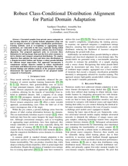 Robust Class-Conditional Distribution Alignment for Partial Domain
  Adaptation