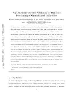 An Optimistic-Robust Approach for Dynamic Positioning of Omnichannel Inventories