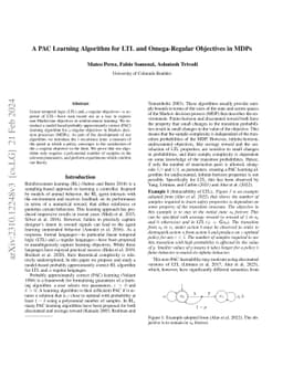 A PAC Learning Algorithm for LTL and Omega-regular Objectives in MDPs