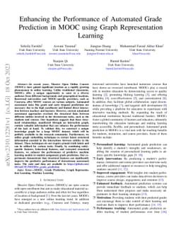 Enhancing the Performance of Automated Grade Prediction in MOOC using
  Graph Representation Learning
