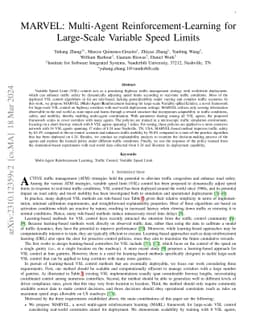 MARVEL: Multi-Agent Reinforcement-Learning for Large-Scale Variable
  Speed Limits