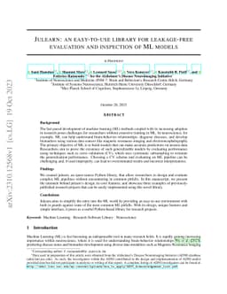 Julearn: an easy-to-use library for leakage-free evaluation and
  inspection of ML models