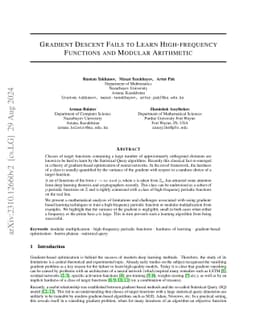 Gradient Descent Fails to Learn High-frequency Functions and Modular
  Arithmetic