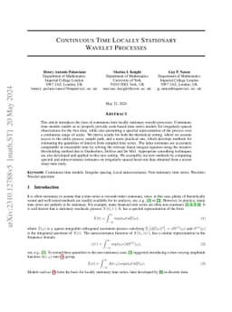 Continuous Time Locally Stationary Wavelet Processes