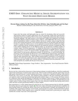 EMIT-Diff: Enhancing Medical Image Segmentation via Text-Guided
  Diffusion Model
