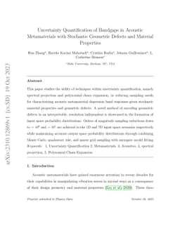 Uncertainty Quantification of Bandgaps in Acoustic Metamaterials with
  Stochastic Geometric Defects and Material Properties