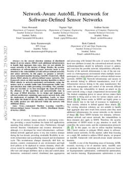 Network-Aware AutoML Framework for Software-Defined Sensor Networks