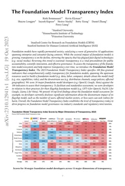 The Foundation Model Transparency Index