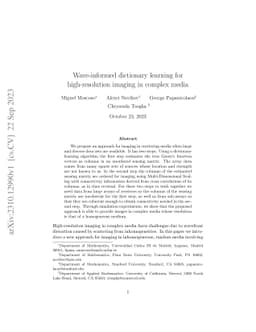 Wave-informed dictionary learning for high-resolution imaging in complex
  media