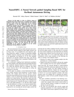NeuroSMPC: A Neural Network guided Sampling Based MPC for On-Road
  Autonomous Driving