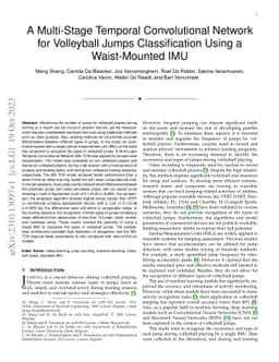 A Multi-Stage Temporal Convolutional Network for Volleyball Jumps
  Classification Using a Waist-Mounted IMU